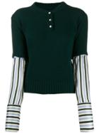 Jejia Layered Knit Jumper - Green