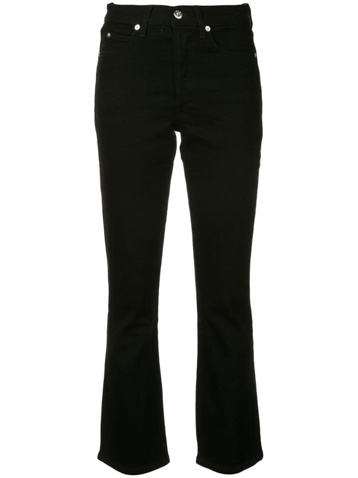 Eve Denim Cropped Flared Jeans - Black
