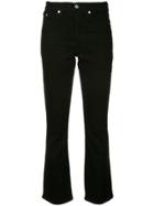 Eve Denim Cropped Flared Jeans - Black
