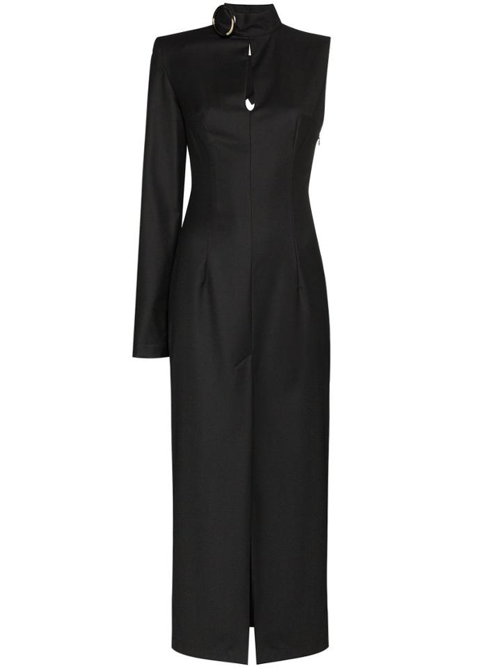 Matériel One Shoulder Open Back Dress - Black