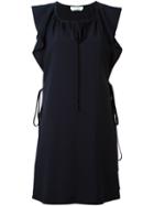 Chloé Ruffled Sleeveless Dress, Women's, Size: 38, Blue, Silk/acetate/viscose