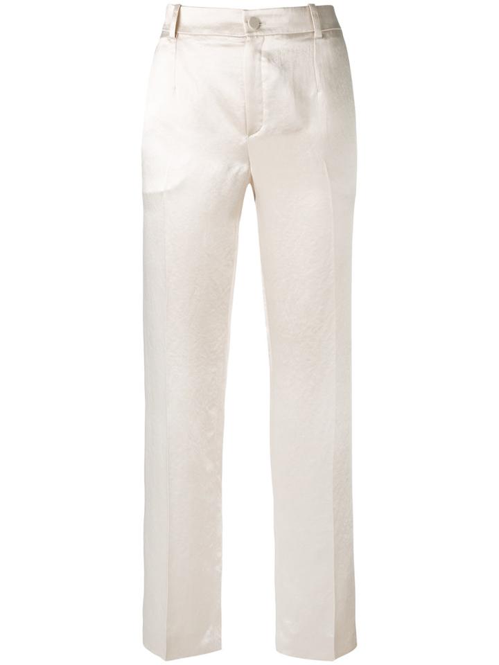 Lanvin - Cropped Straight Trousers - Women - Acetate - 40, Nude/neutrals, Acetate