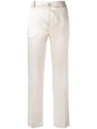 Lanvin - Cropped Straight Trousers - Women - Acetate - 40, Nude/neutrals, Acetate