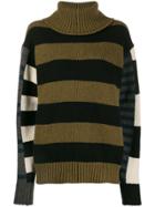 Colville Asymmetric Panelled Jumper - Green