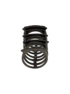 Federica Tosi Embellished Stack Ring, Women's, Black