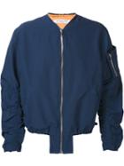 Mr. Completely Ruched Sleeve Bomber Jacket