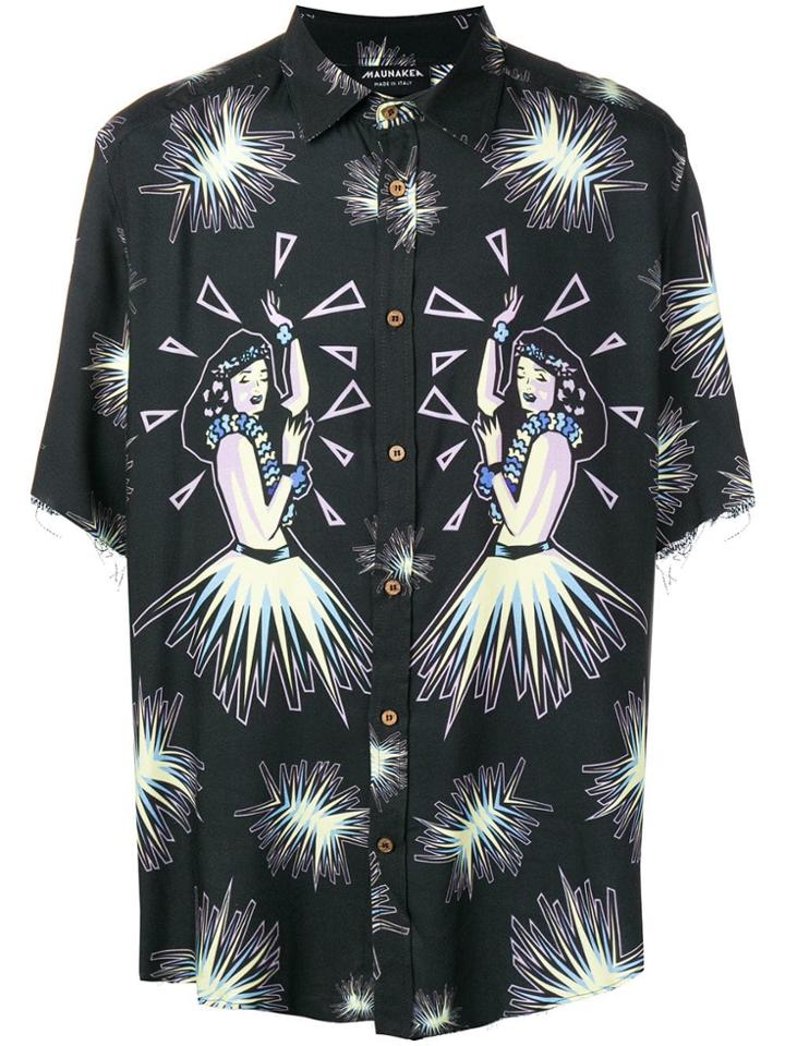 Mauna Kea Hula Print Shirt - Black