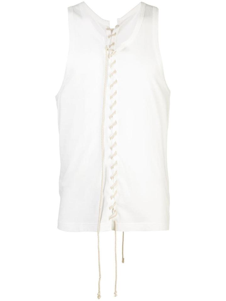 Yohji Yamamoto Lace Up Tank - White