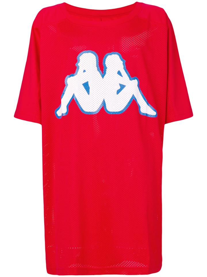 Faith Connexion Oversized Kappa Logo T-shirt - Red