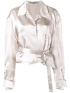 Attico - Andrea Bomber Shirt - Women - Viscose - 2, Nude/neutrals, Viscose