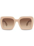Burberry Oversized Square Frame Sunglasses - Neutrals