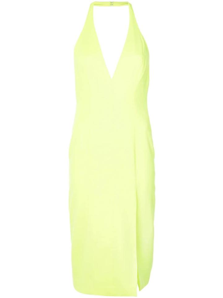 Jay Godfrey Front Slit Midi Dress - Yellow