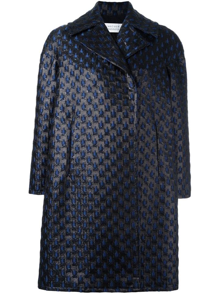 Gianluca Capannolo Brocade Oversized Coat - Blue