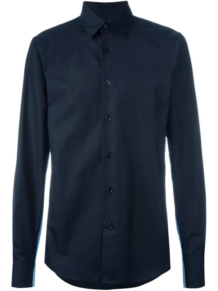 Marni Panelled Shirt, Men's, Size: 52, Blue, Cotton