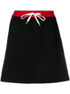 Miu Miu Logo Stripe Mini Skirt - Black