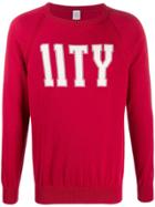 Eleventy Logo Short Sleeve Sweater - Red