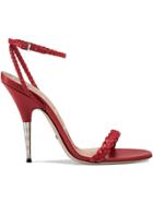 Gucci Braided Leather Sandal - Red