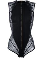 Balmain Sleeveless Hook-and-eye Bodysuit, Women's, Size: 36, Black, Polyamide/spandex/elastane/viscose