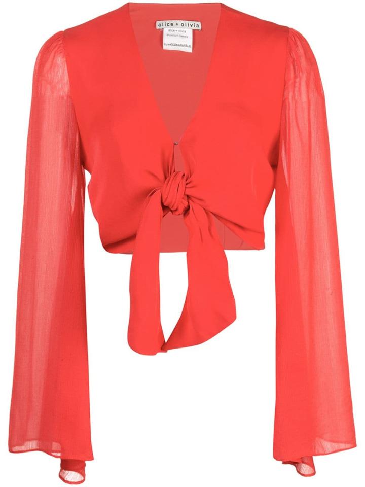 Alice+olivia Prija Tie Fastening Cropped Top - Red
