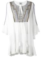 Twin-set Embroidered Tunic, Women's, Size: Xs, White, Viscose/cotton