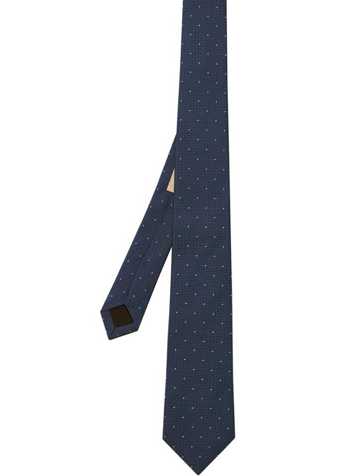 Burberry Modern Cut Polka Dot Silk Tie - Blue