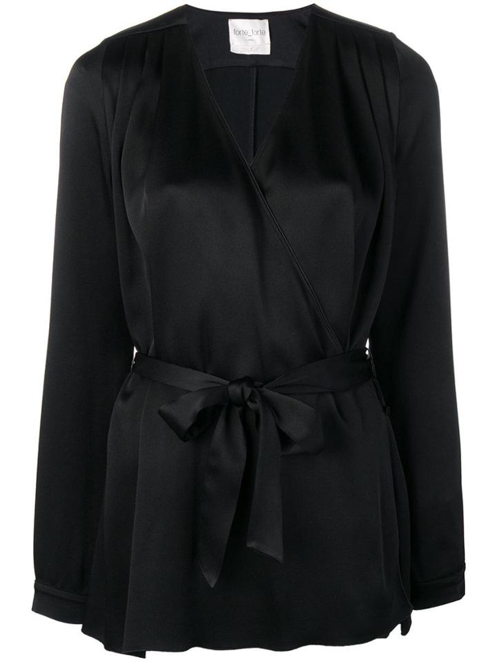 Forte Forte Satin Belted Jacket - Black