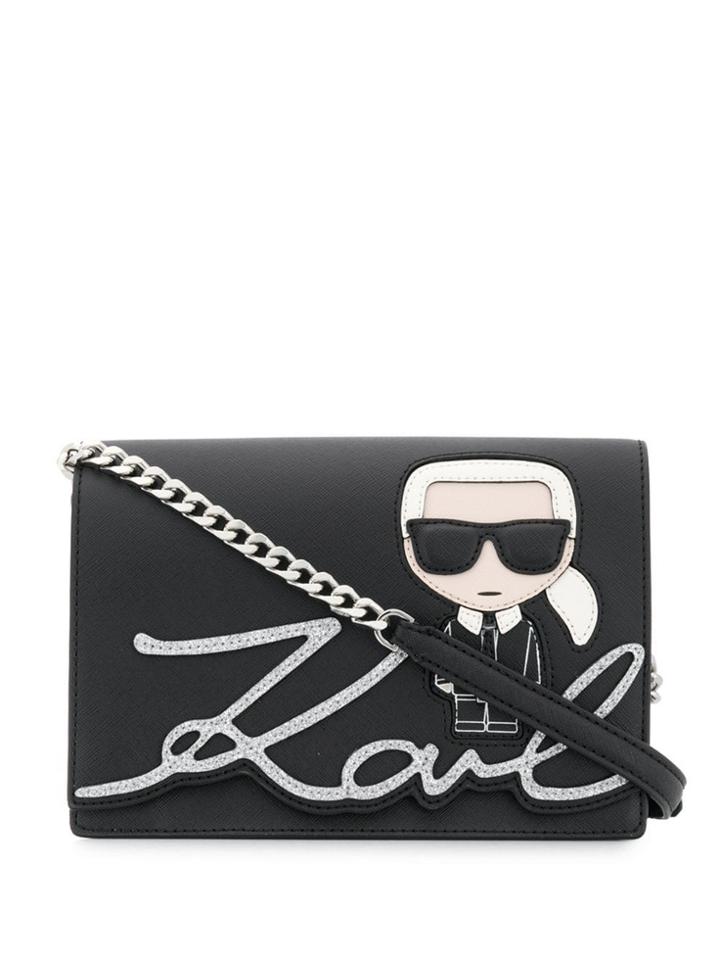 Karl Lagerfeld Karl Appliqué Crossbody Bag - Black