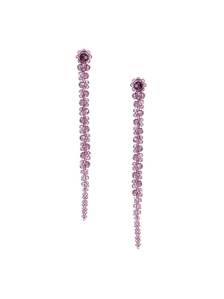 Simone Rocha Beaded Floral Drop Earrings, Women's, Pink/purple