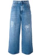 J.w.anderson Cropped Distressed Jeans, Men's, Size: 44, Blue, Cotton