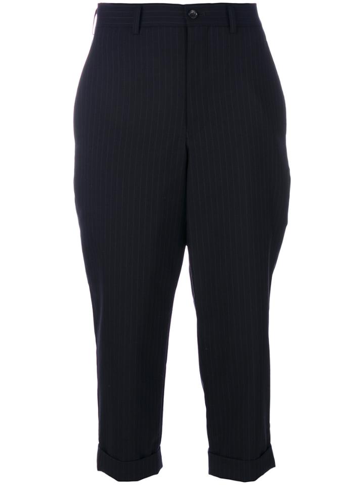 Comme Des Garçons Comme Des Garçons Three-quarter Pinstripe Trousers -