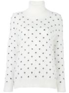 Giamba Polka Dot Turtle Neck, Women's, Size: 38, White, Polyamide/angora/virgin Wool