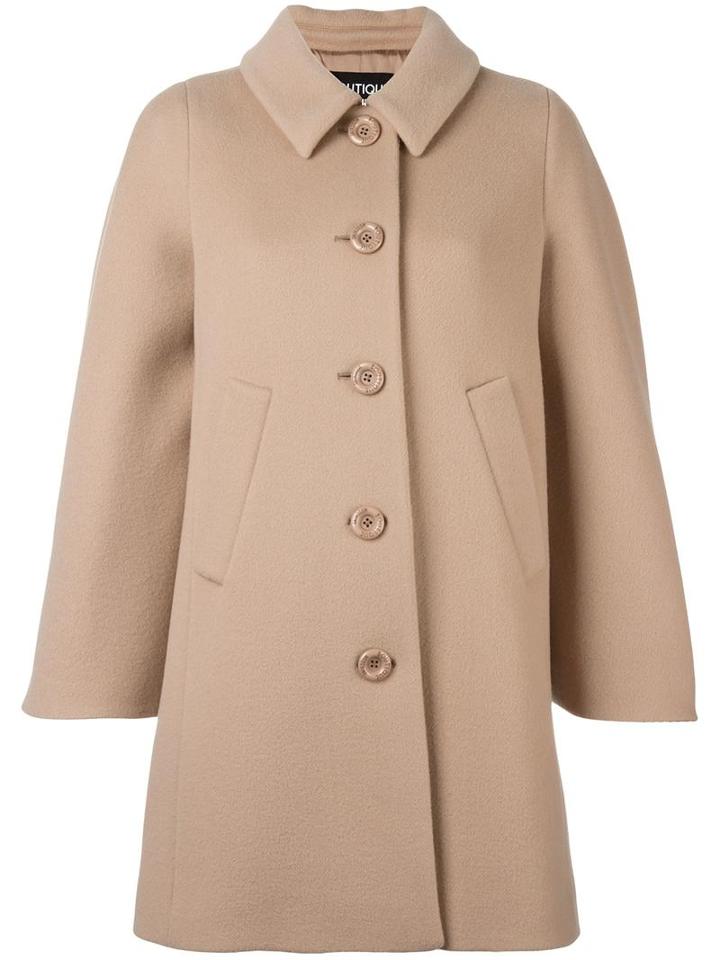 Boutique Moschino Single Breasted Coat, Women's, Size: 40, Nude/neutrals, Virgin Wool/other Fibers/rayon/acetate