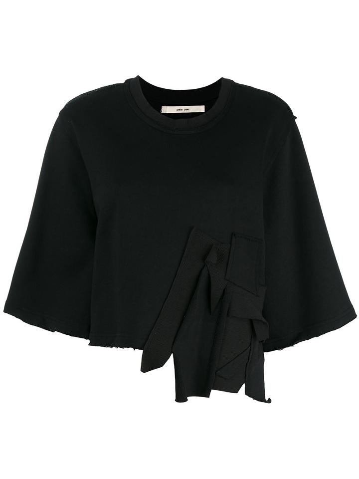 Damir Doma Cropped Appliqué Sweatshirt, Women's, Size: Small, Black, Cotton