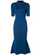 Victoria Beckham Flared Dress, Women's, Size: 3, Blue, Viscose/polyimide/spandex/elastane