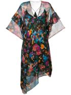 Iro Asymmetric Floral Print Dress - Black