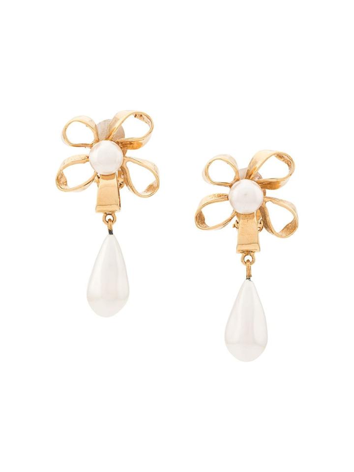 Chanel Pre-owned '1980s Pearl Drop Earrings - Gold