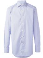 Canali Striped Shirt, Men's, Size: 44, Blue, Cotton
