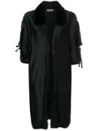 Giacobino Embroidered Kimono Coat - Black