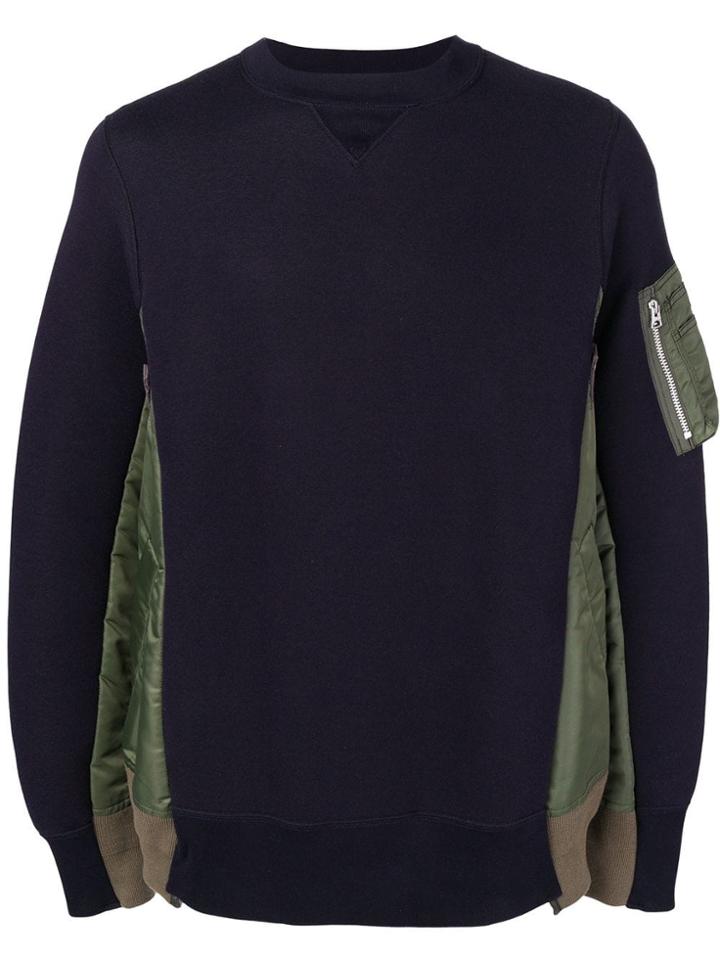 Sacai Contrasting Panel Sweater - Blue