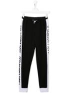 Karl Lagerfeld Kids Teen Logo Stripe Track Trousers - Black