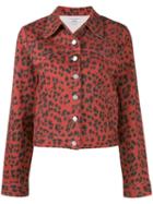 Miaou Leopard Lex Denim Jacket - Red