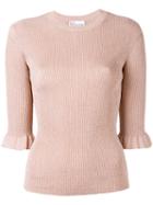 Red Valentino - Ribbed Jumper - Women - Viscose/metallic Fibre - S, Pink/purple, Viscose/metallic Fibre