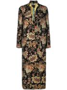 Femme By Michele Rossi Embroidered Fitted Coat - Black