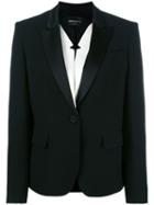 Emporio Armani One Button Blazer, Women's, Size: 40, Black, Viscose/polyester