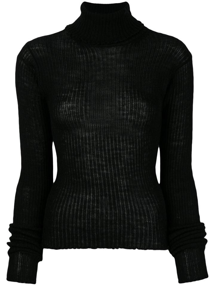 Mm6 Maison Margiela Rib Turtleneck Jumper - Black