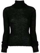 Mm6 Maison Margiela Rib Turtleneck Jumper - Black