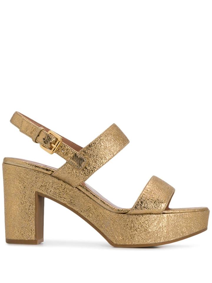 L'autre Chose Metallic Platform Sandals - Gold
