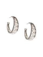 Ermanno Scervino Pearl Embellished Hoop Earrings - Silver
