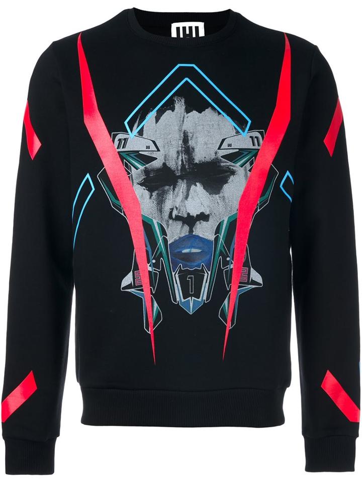 Les Hommes Urban Mask Print Sweatshirt