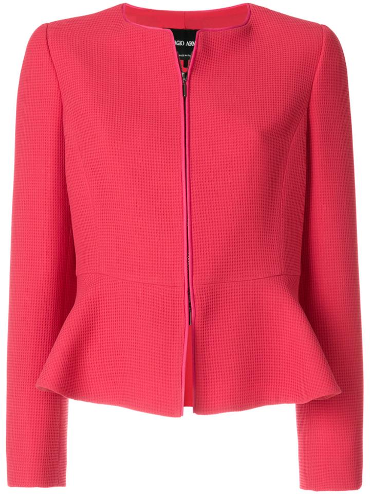 Giorgio Armani Zipped Peplum Jacket - Red